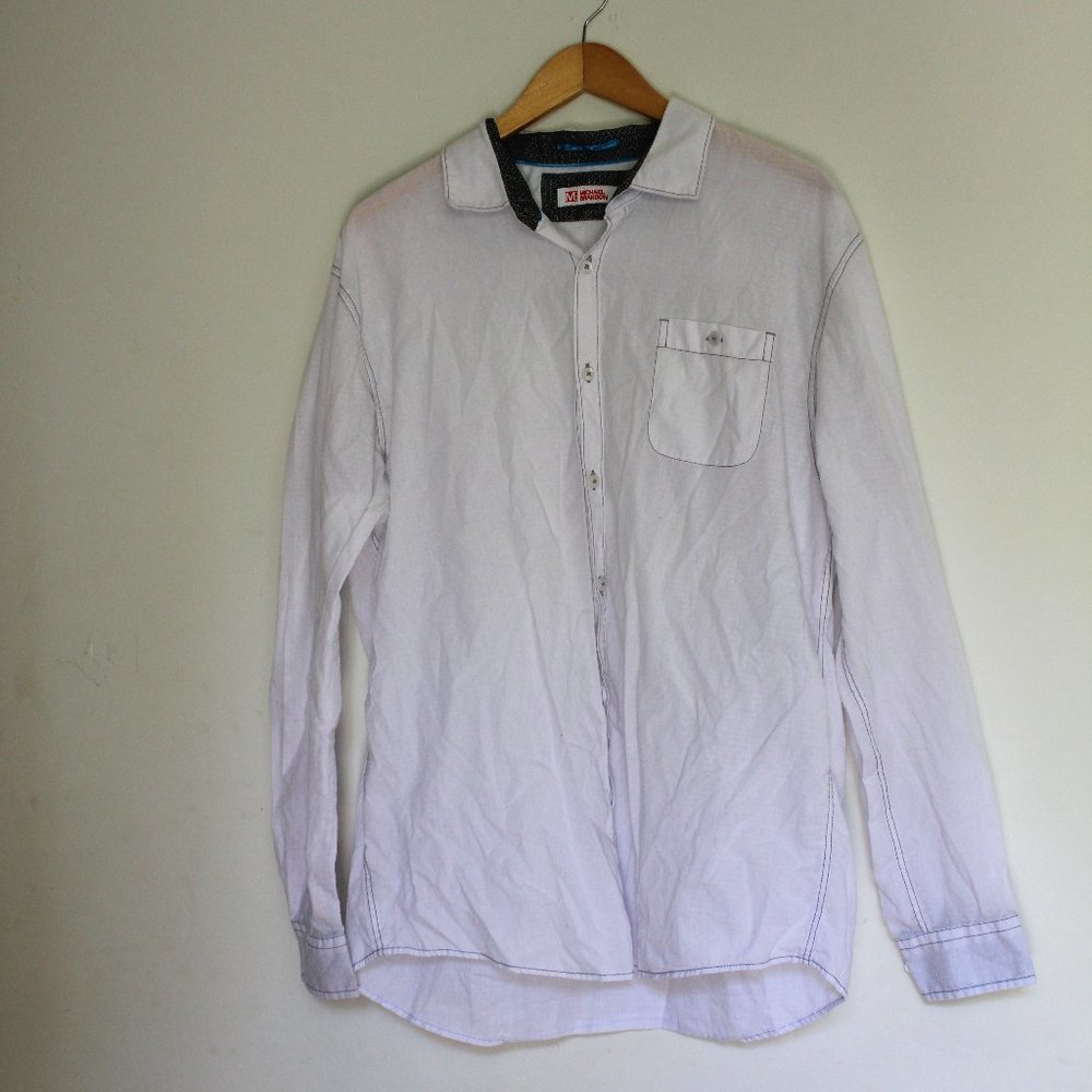 michael brandon white button up shirt